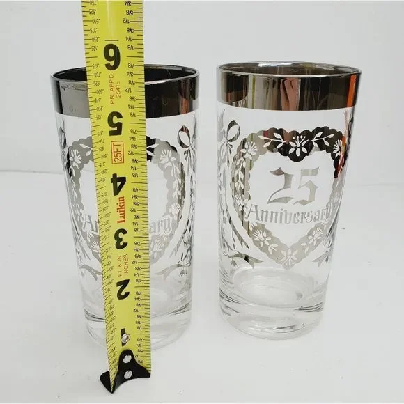 Vintage 25th anniversary glasses - Picture 3 of 7